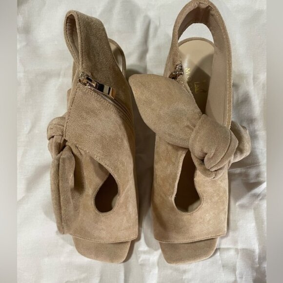 moommo Shoes - MOOMMO Women Heeled Sandals with Bow Peep Toe Chunky Block Low Heel Size 9